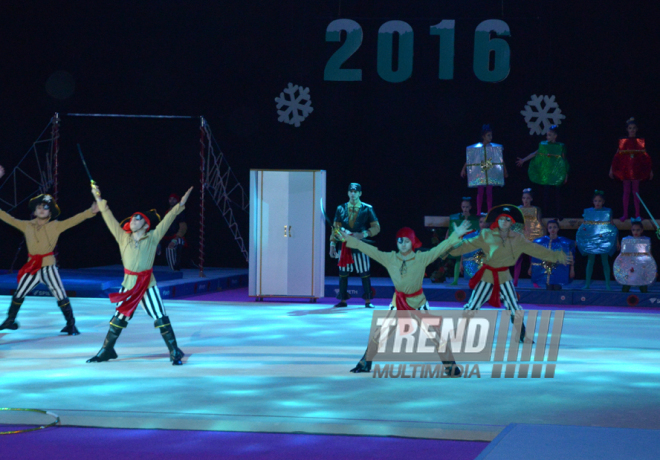 New Year party organized by Azerbaijan Gymnastics Federation.  Baku. Azerbaijan, Dec.24, 2015